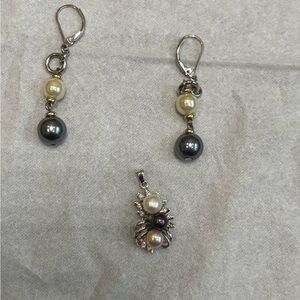 New Pearl and Silver Jewelry Set- Estate Find